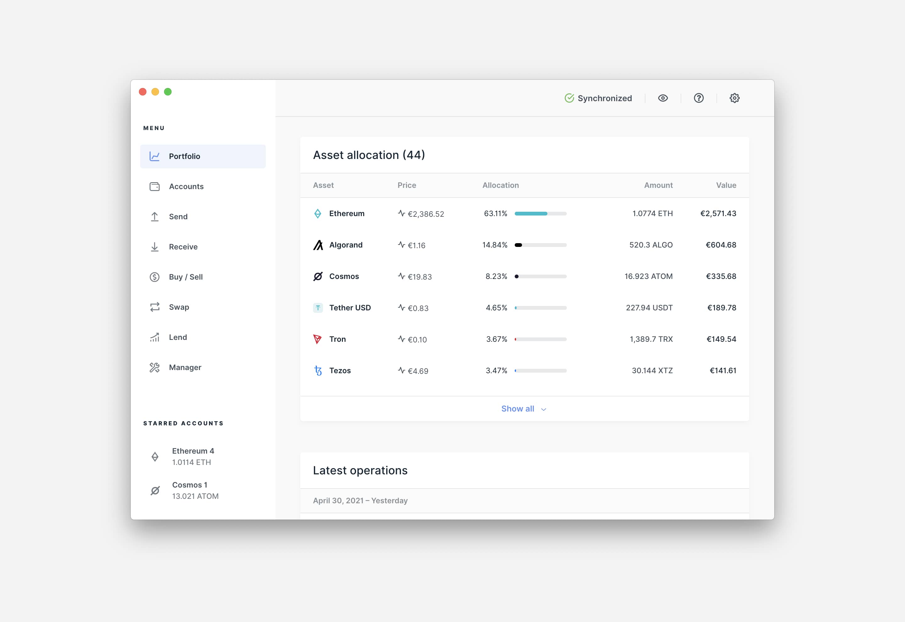 Account view