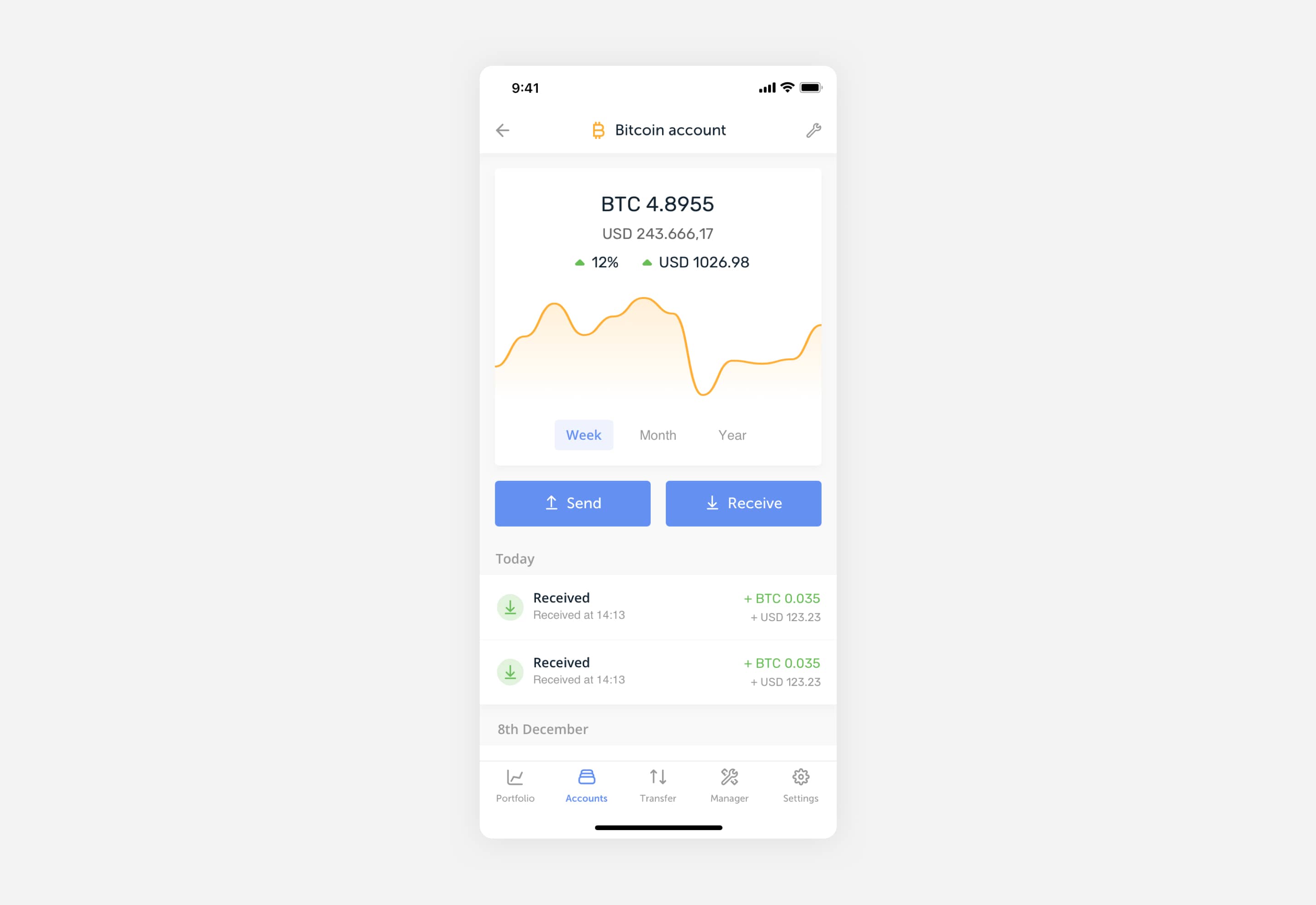 Transaction list