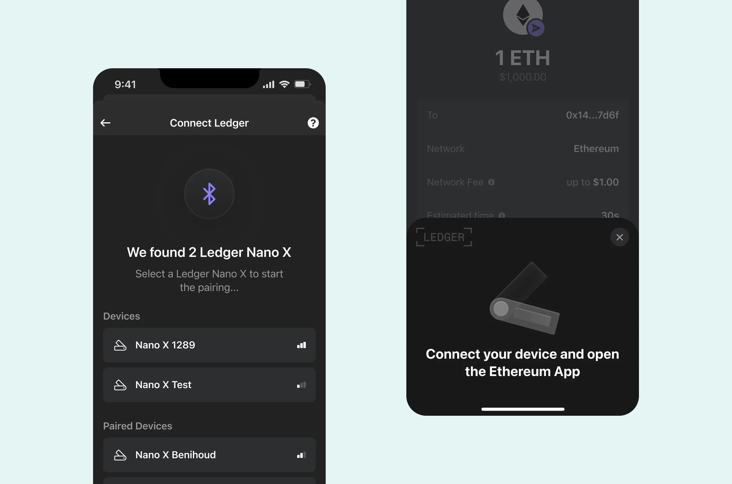 Ledger device pairing