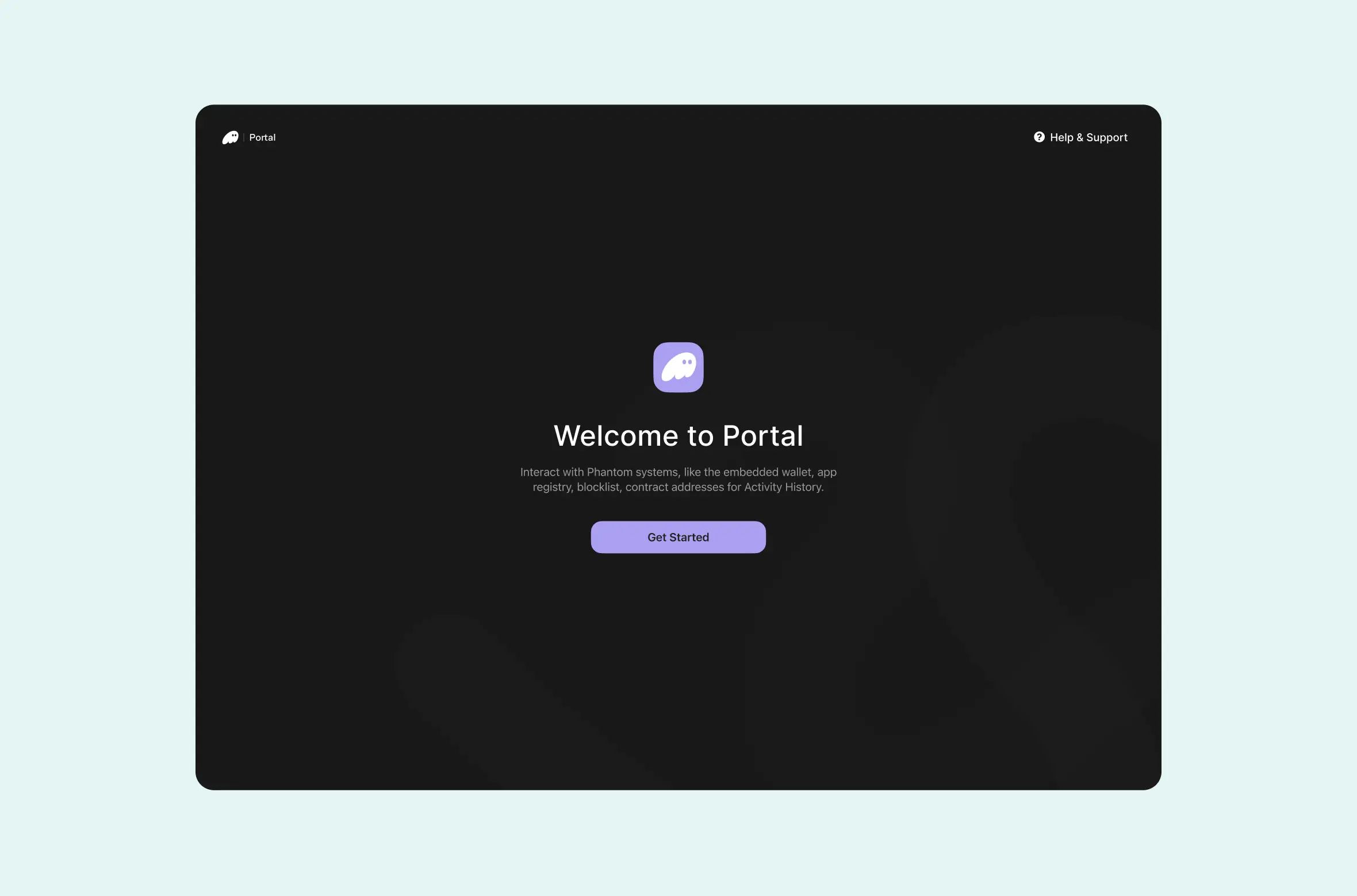 Portal welcome screen